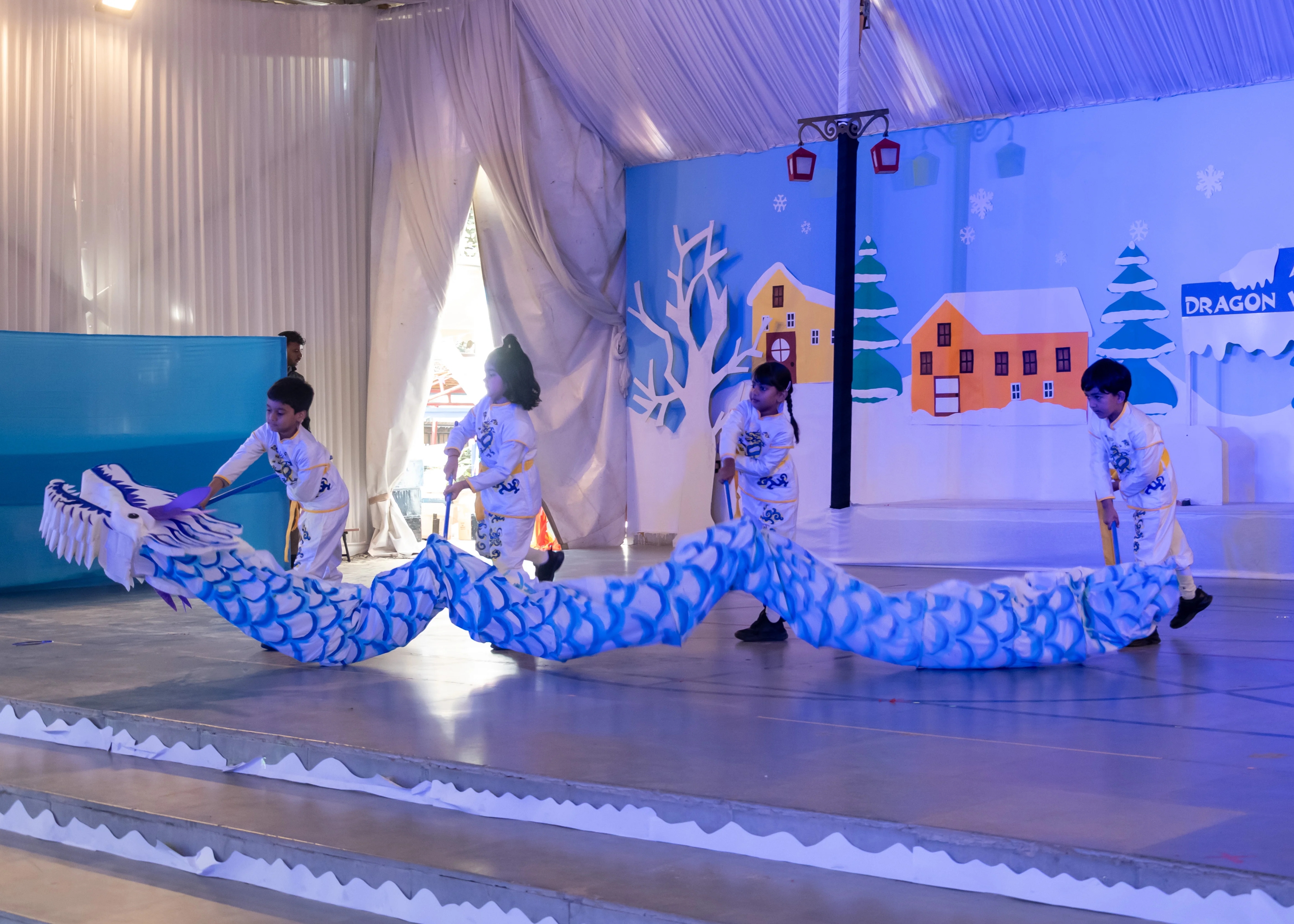 Shri Utsav stage display for Form Mornings at The Shri Ram School
