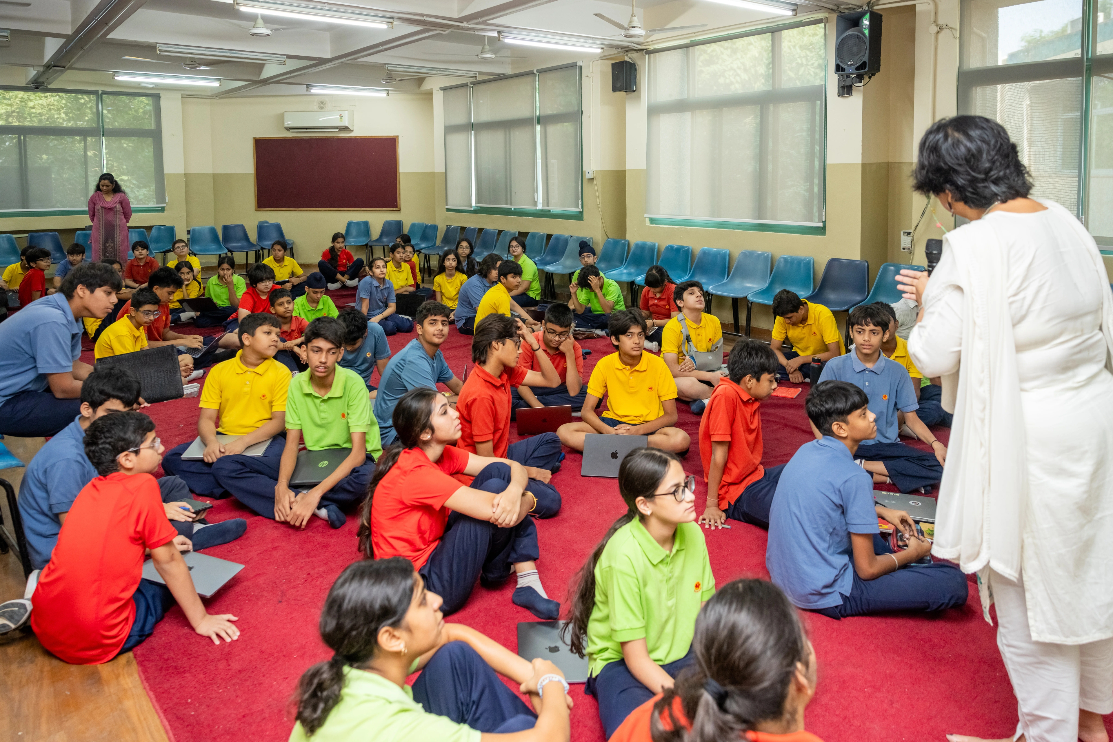 Senior School students in a technology-enabled classroom at The Shri Ram School